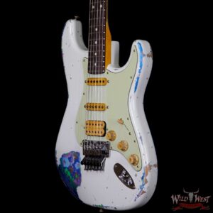 Fender Custom Shop White Lightning Stratocaster HSS Floyd Rose Heavy Relic Rosewood Board 22 Frets Blue Flower - Image 2