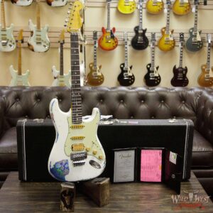 Fender Custom Shop White Lightning Stratocaster HSS Floyd Rose Heavy Relic Rosewood Board 22 Frets Blue Flower - Image 11