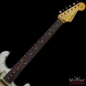 Fender Custom Shop Wild West White Lightning Stratocaster Floyd Rose Heavy Relic Rosewood Board 22 Frets Fiesta Red - Image 4