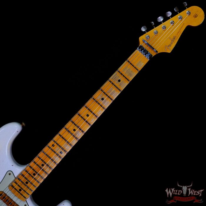 Fender Custom Shop Wild West White Lightning Stratocaster Floyd Rose Heavy Relic Maple Board 21 Frets Fiesta Red - Image 4
