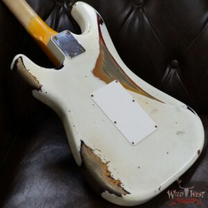 Fender Custom Shop Wild West White Lightning Stratocaster Floyd Rose Rosewood Board 21 Frets Heavy Relic 3 Tone Sunburst - Image 12