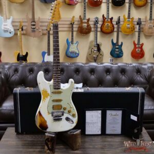 Fender Custom Shop Wild West White Lightning Stratocaster HSS Floyd Rose Rosewood Board 21 Frets Heavy Relic 2 Tone Sunburst - Image 6
