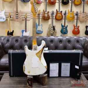 Fender Custom Shop Wild West White Lightning Stratocaster HSS Floyd Rose Rosewood Board 21 Frets Heavy Relic 2 Tone Sunburst - Image 9