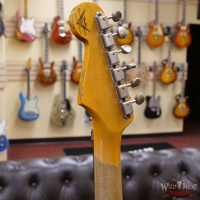 Fender Custom Shop Wild West White Lightning Stratocaster HSS Floyd Rose Rosewood Board 21 Frets Heavy Relic 2 Tone Sunburst - Image 10