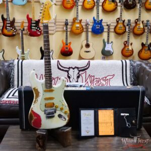 Fender Custom Shop Wild West White Lightning Stratocaster HSS Floyd Rose Rosewood Board 22 Frets Heavy Relic Fiesta Red - Image 6