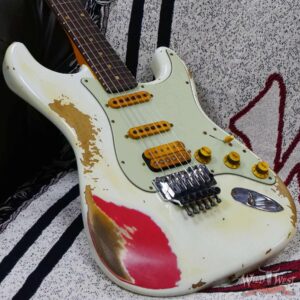 Fender Custom Shop Wild West White Lightning Stratocaster HSS Floyd Rose Rosewood Board 22 Frets Heavy Relic Fiesta Red - Image 8