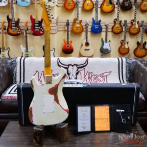 Fender Custom Shop Wild West White Lightning Stratocaster HSS Floyd Rose Rosewood Board 22 Frets Heavy Relic Fiesta Red - Image 9