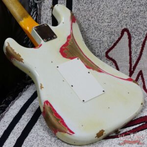 Fender Custom Shop Wild West White Lightning Stratocaster HSS Floyd Rose Rosewood Board 22 Frets Heavy Relic Fiesta Red - Image 11