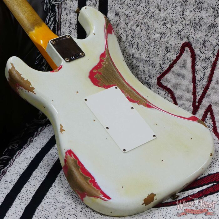 Fender Custom Shop Wild West White Lightning Stratocaster HSS Floyd Rose Rosewood Board 22 Frets Heavy Relic Fiesta Red - Image 11