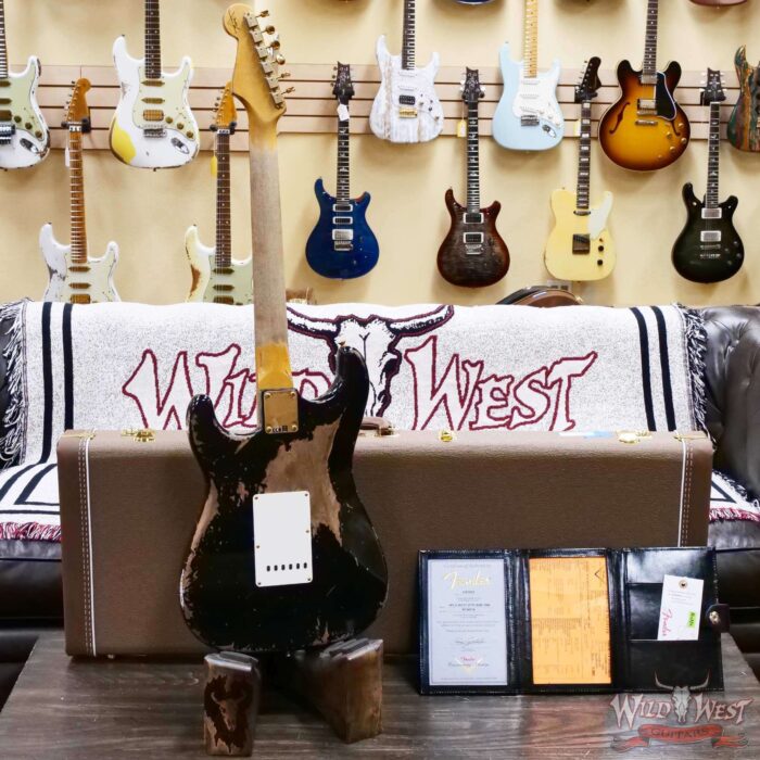 Fender Custom Shop Wild West Guitars 25th Anniversary 1960 Stratocaster Madagascar Rosewood Fretboard Heavy Relic Black 7.80 LBS - Image 10
