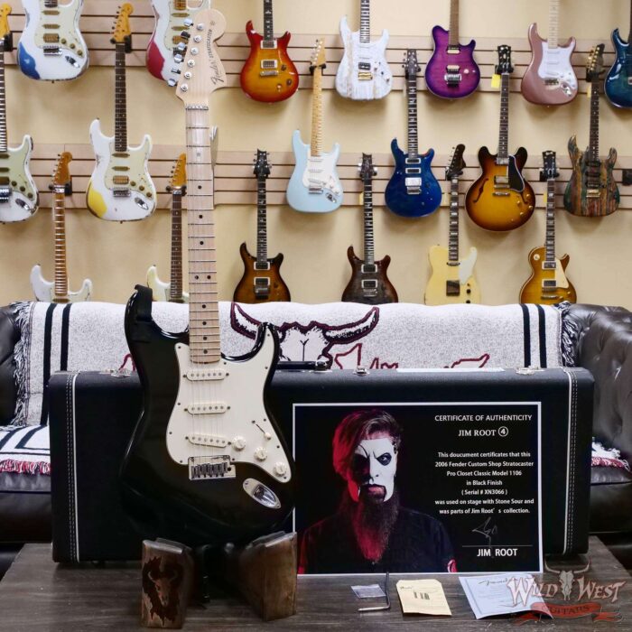 Jim Root Collection 2006 Fender Custom Shop Stratocaster Pro Model 1106 Closet Classic Maple Neck Black 8.05 LBS - Image 7