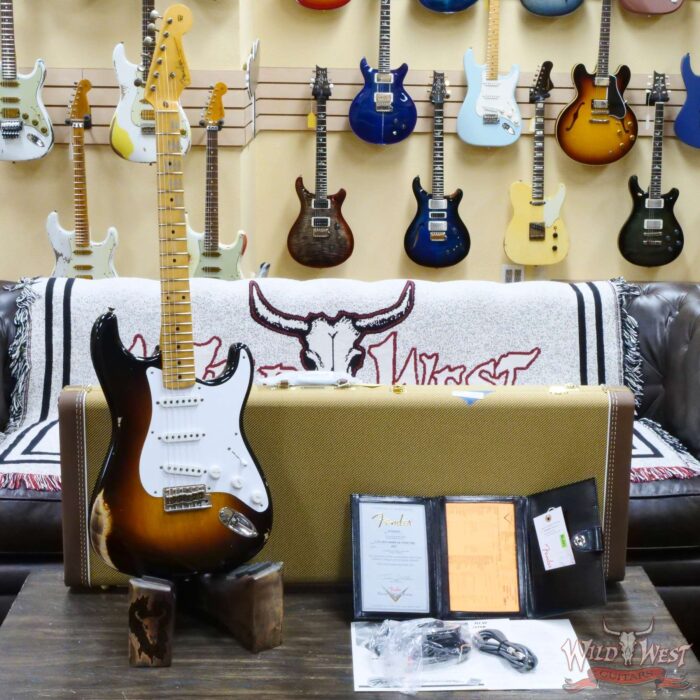 Fender Custom Shop Limited Edition 70th Anniversary 1954 Stratocaster Relic Wide Fade 2 Tone Sunburst 7.30 LBS - Image 6