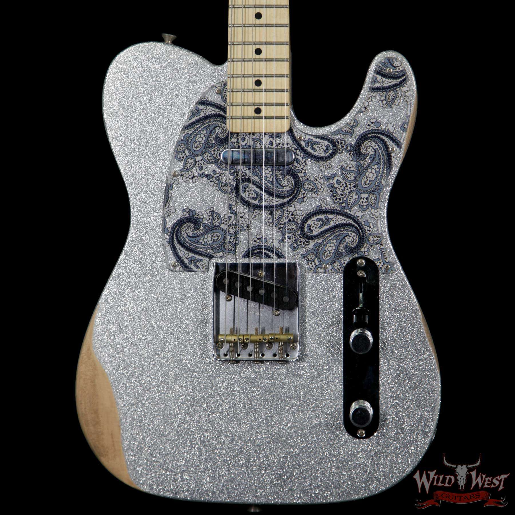 fendermim-bradpaisleytelecaster-mx17873673-bf__wwg.jpg Fender Brad Paisley Road Worn Telecaster Maple Fretboard Silver Sparkle 6.2 Pounds - Image 3