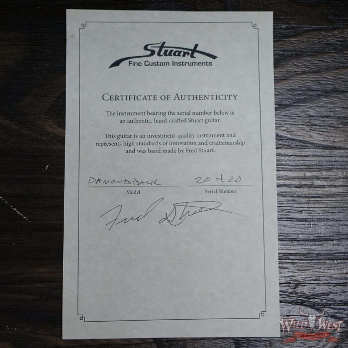 Fred Stuart Wild West 20th Anniversary Diamond Back Snake Head Maple Neck Fiesta Red # 20 of 20 - Image 12