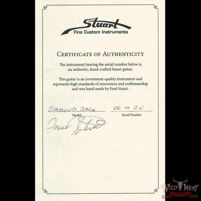 Fred Stuart Wild West 20th Anniversary Diamond Back Snake Head HS Guitar Maple Neck Fiesta Red #06 - Image 14