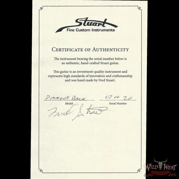 Fred Stuart Wild West 20th Anniversary Diamond Back Snake Head Rosewood Board Sonic Blue # 07 - Image 14