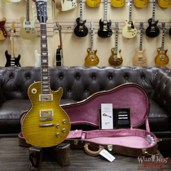 Gibson Custom Shop M2M Hand Selected Kill Top 1960 Les Paul Standard ‘60 Reissue R0 VOS Green Lemon Fade 8.40 LBS - Image 11