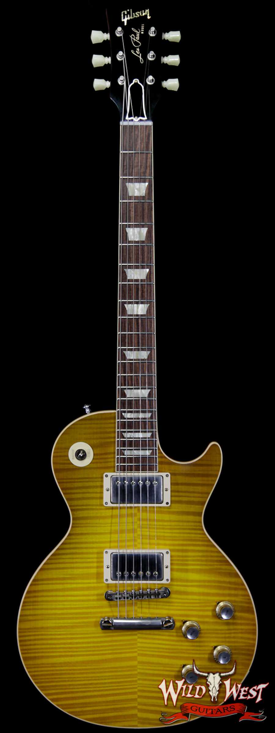 gcs-m2m-60lpvos-glf-09692-main__wwg_large.jpg Gibson Custom Shop M2M Hand Selected Kill Top 1960 Les Paul Standard ‘60 Reissue R0 VOS Green Lemon Fade 8.40 LBS - Image 1