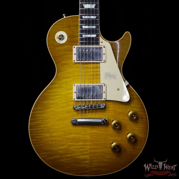 Gibson Custom Shop Historic 1959 Les Paul Vintage Gloss Brazilian Rosewood Fingerboard Green Lemon 8.75 LBS - Image 3