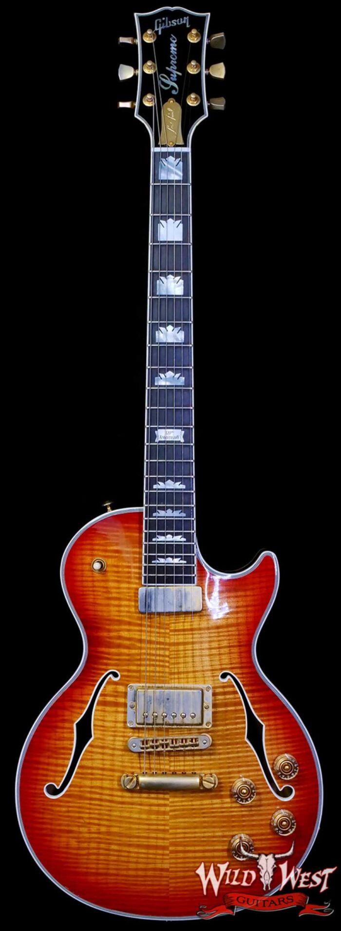 2014 Gibson 120th Anniversary Les Paul Supreme Flame Maple Top & Back Mahogany Middle Sunburst 8.40 LBS - Image 1