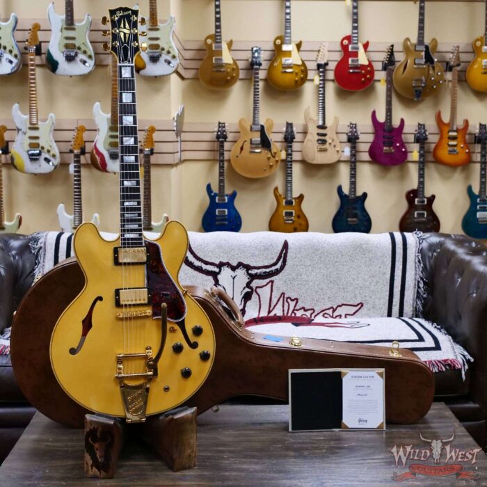 Gibson Custom Shop M2M 1959 ES-355 Reissue with Bigsby Murphy Lab Ultra Light Aged Heavy Antique White 9.45 LBS - Image 6