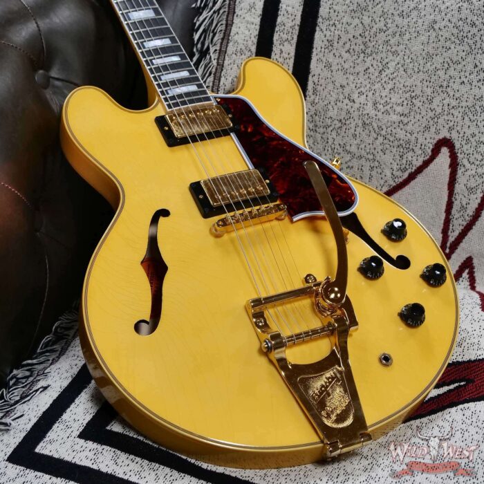 Gibson Custom Shop M2M 1959 ES-355 Reissue with Bigsby Murphy Lab Ultra Light Aged Heavy Antique White 9.45 LBS - Image 8