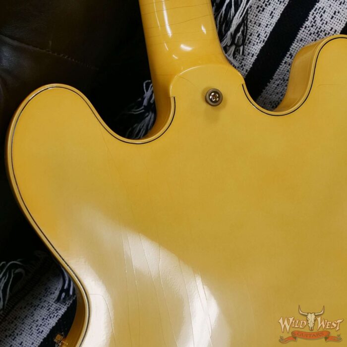 Gibson Custom Shop M2M 1959 ES-355 Reissue with Bigsby Murphy Lab Ultra Light Aged Heavy Antique White 9.00 lbs - Image 13