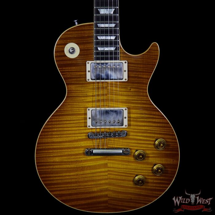 Gibson Custom Shop 1959 Les Paul Light Aged R9 Hand Selected Killer Top Brazilian Rosewood Board Dirty Lemon 8.15 Lbs - Image 3
