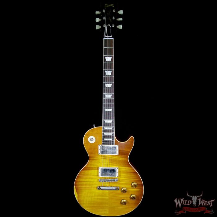Gibson Custom Shop 1959 Les Paul Aged Hand Selected Killer Top Brazilian Rosewood Board Honey Lemon Burst 8.05 LBS - Image 6