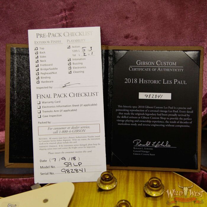 2018 Gibson Custom Shop Standard Historic 1959 Les Paul Standard VOS R9 Honey Lemon Fade 8.75 Lbs - Image 8