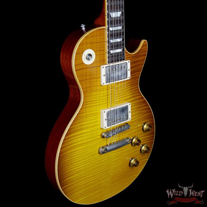 Gibson Custom Shop 1959 Les Paul VOS Hand Selected Killer Top Brazilian Rosewood Board Honey Lemon Fade 8.30 LBS - Image 4