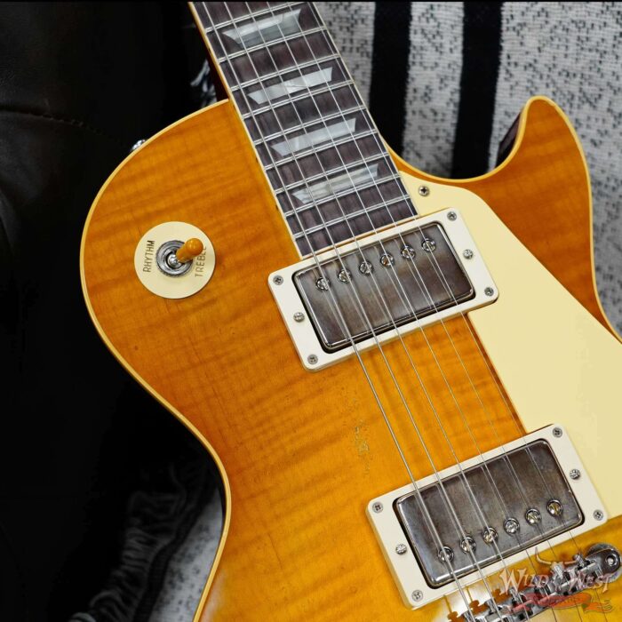 Gibson Custom Shop M2M 1959 Les Paul Standard Reissue Hand Selected Flame Maple Top Murphy Lab Light Aged Dirty Lemon 8.85 LBS - Image 8