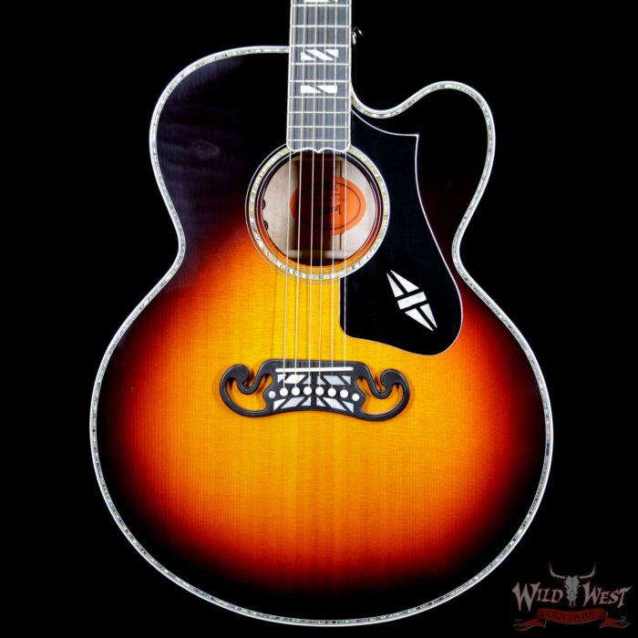 2018 Gibson Custom Shop Super 200 Birdseye Super Jumbo SJ-200 Cutaway Sunset Burst - Image 3