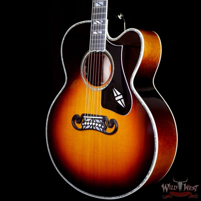 2018 Gibson Custom Shop Super 200 Birdseye Super Jumbo SJ-200 Cutaway Sunset Burst - Image 2
