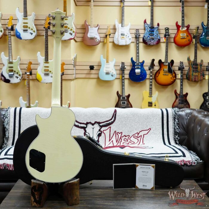 Gibson Custom Shop M2M Single Humbucker Les Paul Custom Ebony Fingerboard Murphy Lab Light Aged Classic White 9.90 LBS - Image 10