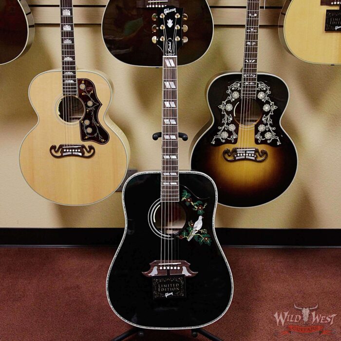 Gibson Custom Shop Dove Abalone Custom Ebony Acoustic-Electric Guitar - Image 12