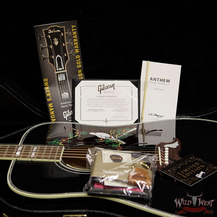 Gibson Custom Shop Dove Abalone Custom Ebony Acoustic-Electric Guitar - Image 18