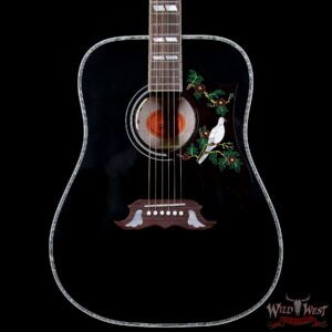 Gibson Custom Shop Dove Abalone Custom Ebony Acoustic-Electric Guitar - Image 3