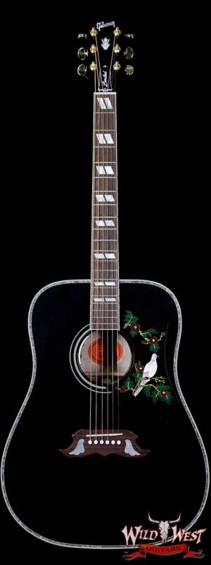 Gibson Custom Shop Dove Abalone Custom Ebony Acoustic-Electric Guitar