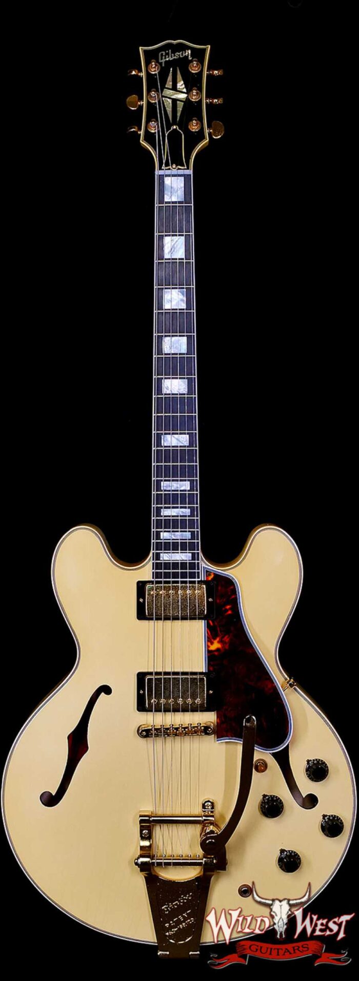 Gibson Custom Shop M2M 1959 ES-355 Reissue with Bigsby Murphy Lab Ultra Light Aged Heavy Antique White 8.95 lbs - Image 1