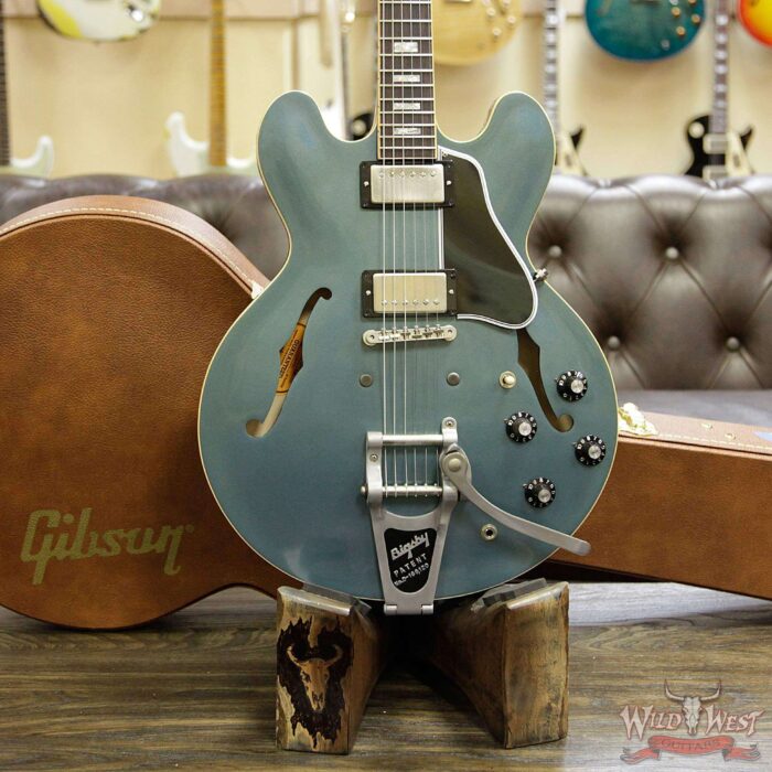Gibson Memphis ES-335 Anchor Stud 2018 VOS Bigsby Antique Pelham Blue - Image 9