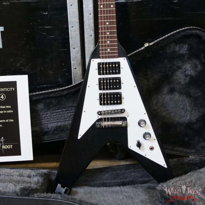 Jim Root Collection 2006 Gibson Flying V HHH Triple Humbucker Satin Black Finish - Image 8