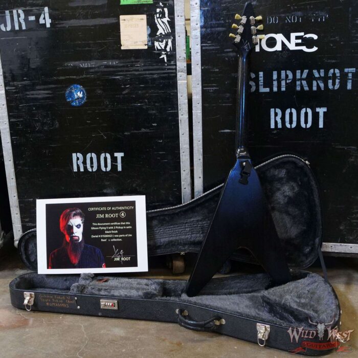 Jim Root Collection 2006 Gibson Flying V HHH Triple Humbucker Satin Black Finish - Image 9