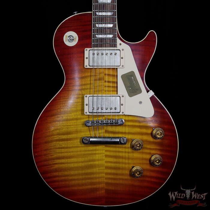 2016 Gibson Custom Shop Les Paul 1959 Reissue R9 Aged AAA Flame Maple Top Washed Cherry - Image 3