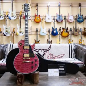 Gibson Custom Shop M2M Hand Selected 5A Quilt Maple Top Les Paul Custom Ebony Fingerboard VOS Chablis Pink 8.50 LBS - Image 6