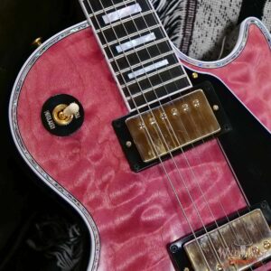 Gibson Custom Shop M2M Hand Selected 5A Quilt Maple Top Les Paul Custom Ebony Fingerboard VOS Chablis Pink 8.50 LBS - Image 8