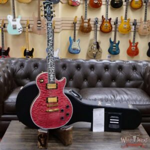 Gibson Custom Shop M2M Hand Selected 5A Quilt Maple Top Les Paul Custom Ebony Board with Tree of Life Inlay Chablis Pink - Image 6