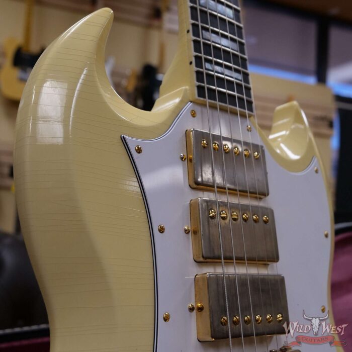 Gibson Custom Shop Jimi Hendrix 1967 SG Custom Aged Polaris White - Image 9