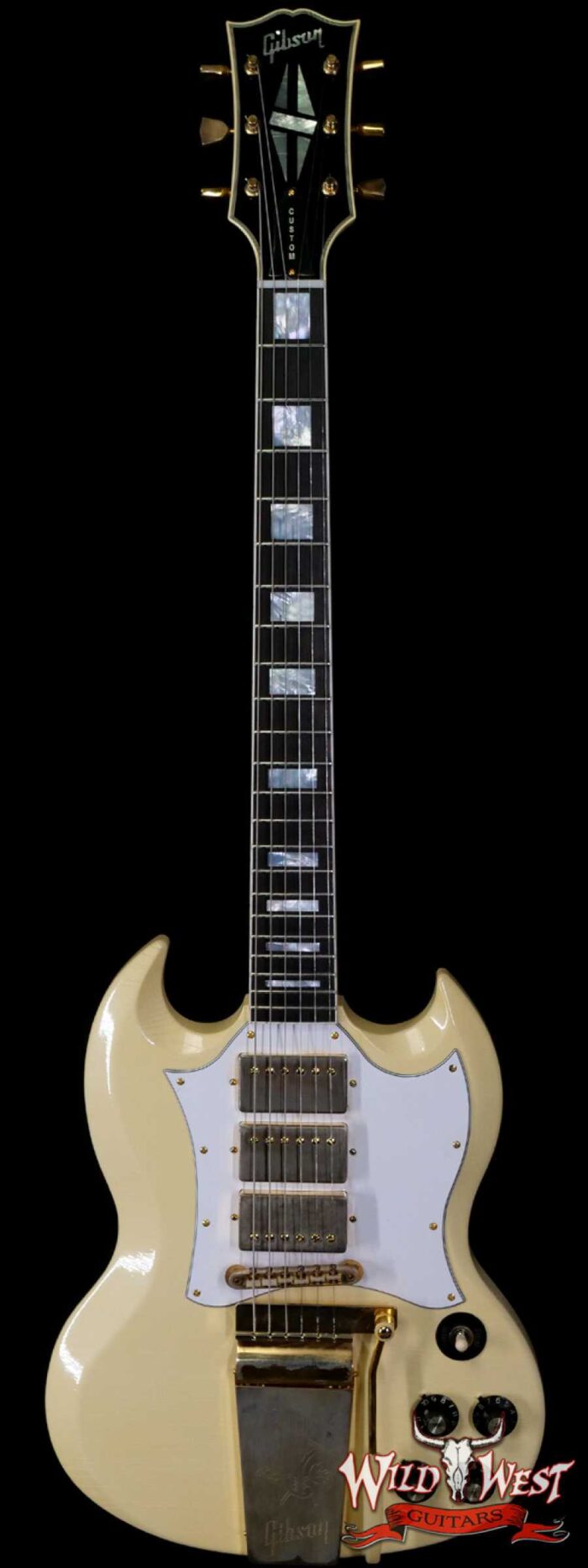 Gibson Custom Shop Jimi Hendrix 1967 SG Custom Aged Polaris White - Image 1
