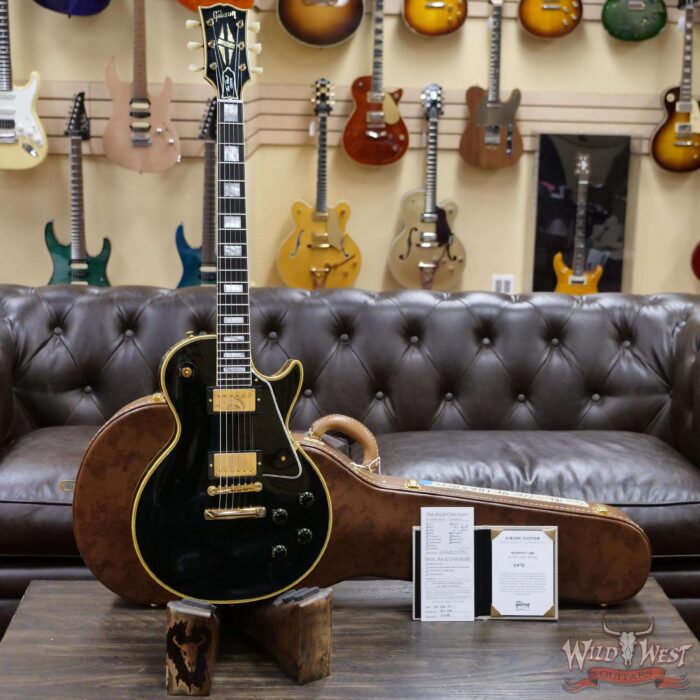 Gibson Customn Shop Murphy Lab 1957 Les Paul Custom 2-Pickup Ebony Fingerboard Ultra Light Aged Ebony(Black) - Image 5